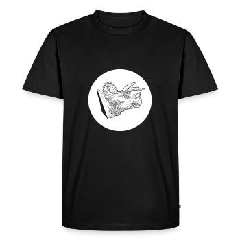 Dinosaure dinosaure Triceratops dinosaure - T-shirt Premium bio Homme - noir - Devant - Nico (187cm)