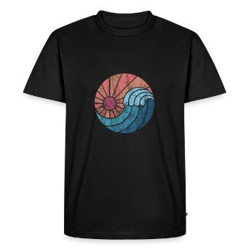 Eau vague surfeur cadeau retro look vintage - T-shirt Premium bio Homme - noir - Devant - Nico (187cm)