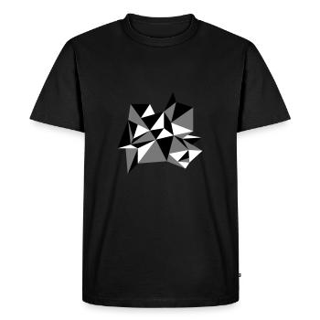 forme modèle triangles conception origami cool papier 3c - T-shirt Premium bio Homme - noir - Devant - Nico (187cm)