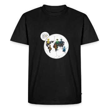 Le football relie les mondes - Les gardiens d'Orbis - T-shirt Premium bio Homme - noir - Devant - Nico (187cm)