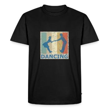 Rétro style vintage danse danse couple musique - T-shirt Premium bio Homme - noir - Devant - Nico (187cm)