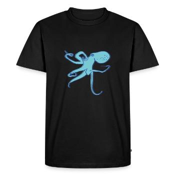 calamar - T-shirt Premium bio Homme - noir - Devant - Nico (187cm)
