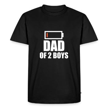 Batterie vide - Père de 2 gars - T-shirt Premium bio Homme - noir - Devant - Nico (187cm)