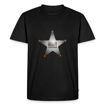 shérif ranger cowboy cheval propriétaire d'un ranch Wester - T-shirt Premium bio Homme - noir - Devant - Nico (187cm)