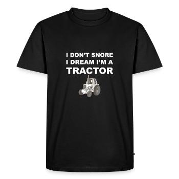 Je ne ronfle pas, je rêve. - Cadeau - T-shirt Premium bio Homme - noir - Devant - Nico (187cm)