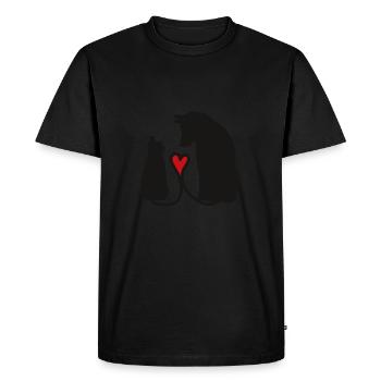 Chien et chat - T-shirt Premium bio Homme - noir - Devant - Nico (187cm)
