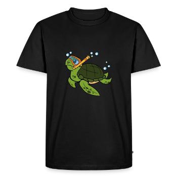 Sea turtle turtles reptiles amphibians - Men's Premium Organic T-Shirt - black - Front - Nico (187cm)