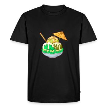 Crème glacée, crème glacée, crème glacée, crème glacée, boule, crème glacée, sundae - T-shirt Premium bio Homme - noir - Devant - Nico (187cm)