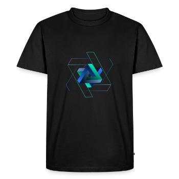 Optical illusion (triangle) - Men's Premium Organic T-Shirt - black - Front - Nico (187cm)