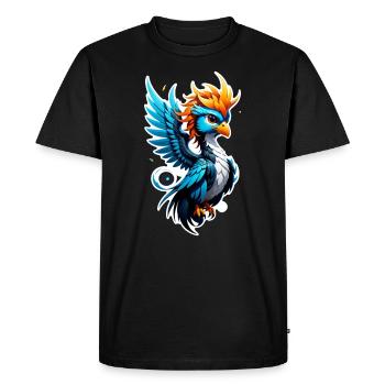 phenix - phoenix - oiseau de feu - T-shirt Premium bio Homme - noir - Devant - Nico (187cm)