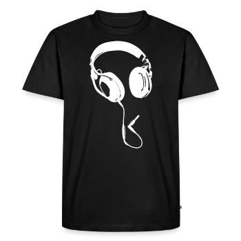 Casque DJ musique - T-shirt Premium bio Homme - noir - Devant - Nico (187cm)