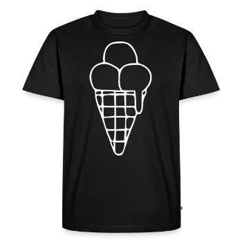 Emoji Ice Cream Sketch Stickers Crème Glacée - T-shirt Premium bio Homme - noir - Devant - Nico (187cm)