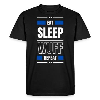 eat sleep wuff dog repeat gift idea dog - Men's Premium Organic T-Shirt - black - Front - Nico (187cm)