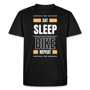 manger dormir vélo répéter idée cadeau vélo disant - T-shirt Premium bio Homme - noir - Devant - Nico (187cm)