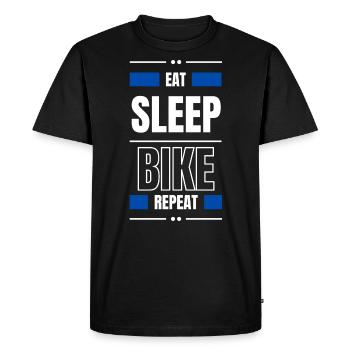 manger dormir vélo répéter idée cadeau vélo disant - T-shirt Premium bio Homme - noir - Devant - Nico (187cm)