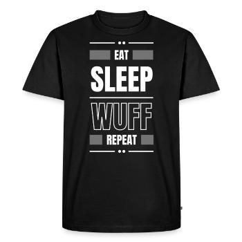 eat sleep wuff dog repeat gift idea dog - Men's Premium Organic T-Shirt - black - Front - Nico (187cm)