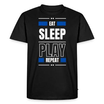 eat sleep play repeat gift idea gamble saying - Men's Premium Organic T-Shirt - black - Front - Nico (187cm)
