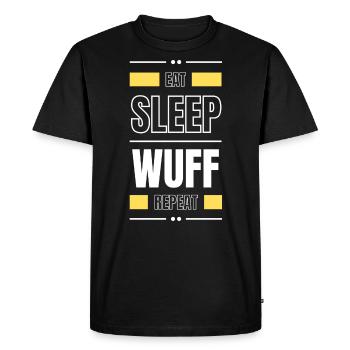 eat sleep wuff repeat gift idea saying dog - Men's Premium Organic T-Shirt - black - Front - Nico (187cm)