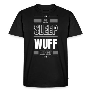 eat sleep wuff repeat gift idea saying dog - Men's Premium Organic T-Shirt - black - Front - Nico (187cm)