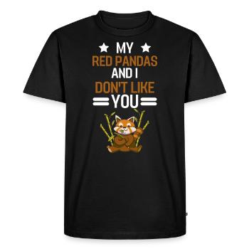Animal chinois drôle cadeau panda roux - T-shirt Premium bio Homme - noir - Devant - Nico (187cm)