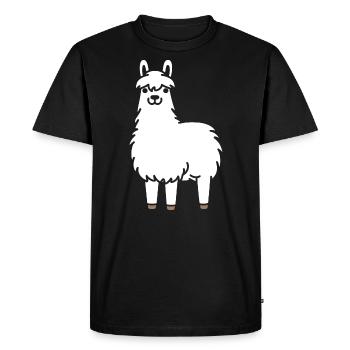 lama - Men's Premium Organic T-Shirt - black - Front - Nico (187cm)