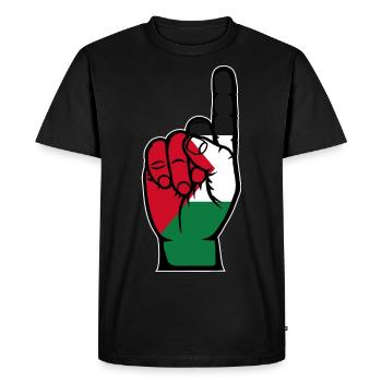 Drapeau palestinien numéro 1 - T-shirt Premium bio Homme - noir - Devant - Nico (187cm)