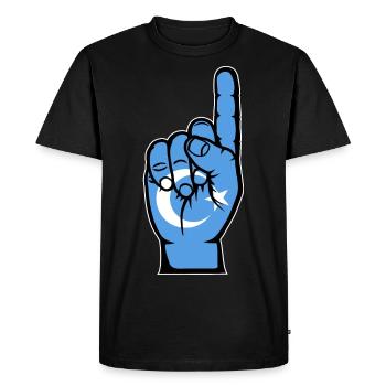 Uyghur flag number 1 - Men's Premium Organic T-Shirt - black - Front - Nico (187cm)