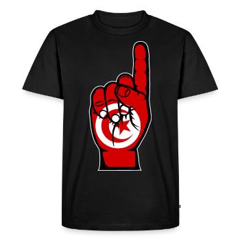 Tunisia flag number 1 - Men's Premium Organic T-Shirt - black - Front - Nico (187cm)