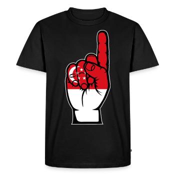 Drapeau de Singapour numéro 1 - T-shirt Premium bio Homme - noir - Devant - Nico (187cm)