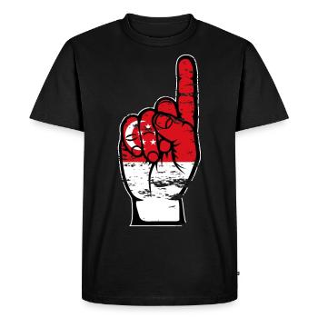 Drapeau de Singapour numéro 1 utilisé - T-shirt Premium bio Homme - noir - Devant - Nico (187cm)