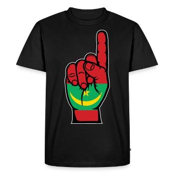 Mauritania Flag Number 1 - Men's Premium Organic T-Shirt - black - Front - Nico (187cm)