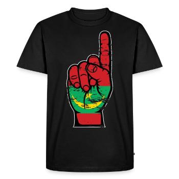 Mauritania flag number 1 used - Men's Premium Organic T-Shirt - black - Front - Nico (187cm)
