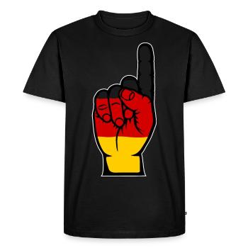 Drapeau allemand numéro 1 - T-shirt Premium bio Homme - noir - Devant - Nico (187cm)