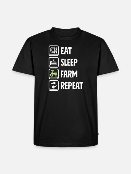 Eat Sleep Farm Repeat - Men's Premium Organic T-Shirt - black