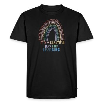 School Teacher Students Saying Learn Back to School - Men's Premium Organic T-Shirt - black - Front - Nico (187cm)