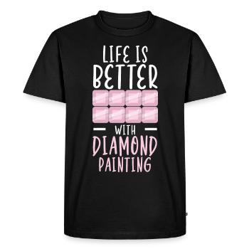 Outils de peinture au diamant Diamond Painter - T-shirt Premium bio Homme - noir - Devant - Nico (187cm)