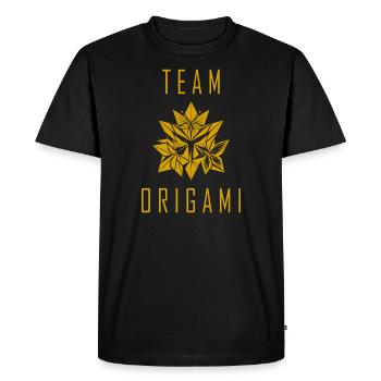 Équipe Origami - T-shirt Premium bio Homme - noir - Devant - Nico (187cm)