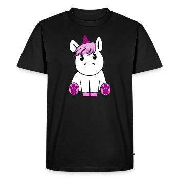 licorne - T-shirt Premium bio Homme - noir - Devant - Nico (187cm)