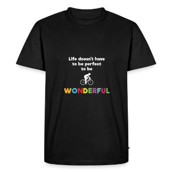 La vie doit être parfaite pour être merveilleuse - T-shirt Premium bio Homme - noir - Devant - Nico (187cm)