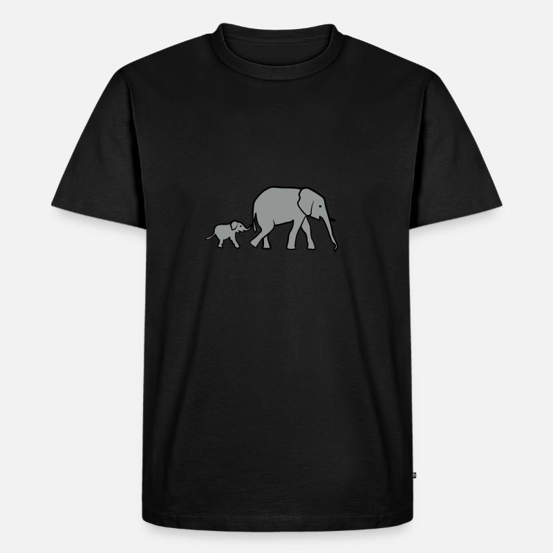 Elefant, Elefanten - Männer Premium Bio T-Shirt - Schwarz