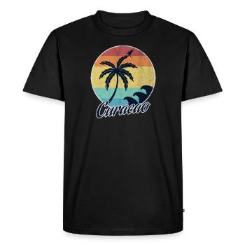 curacao - Men's Premium Organic T-Shirt - black - Front - Nico (187cm)