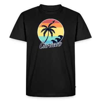 curacao - Men's Premium Organic T-Shirt - black - Front - Nico (187cm)
