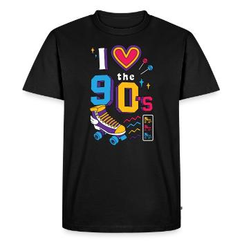 90s Theme Party 1990s Nineties Costume - Men's Premium Organic T-Shirt - black - Front - Nico (187cm)