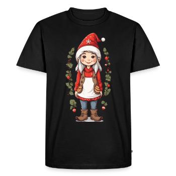 Noël nordique Gnome elfe Mama Gnome Design - T-shirt Premium bio Homme - noir - Devant - Nico (187cm)
