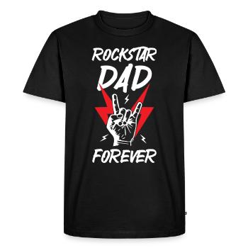 Rockstars papa pour toujours - T-shirt Premium bio Homme - noir - Devant - Nico (187cm)