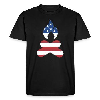 Camper Us Drapeau Camping - T-shirt Premium bio Homme - noir - Devant - Nico (187cm)
