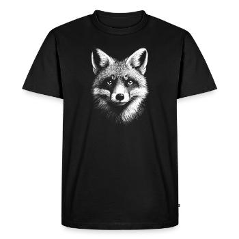 Renard Portrait Animal Sauvage Forêt Animaux Renards Animaux - T-shirt Premium bio Homme - noir - Devant - Nico (187cm)