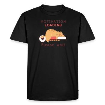 Chat glacial : la motivation est chargée - T-shirt Premium bio Homme - noir - Devant - Nico (187cm)