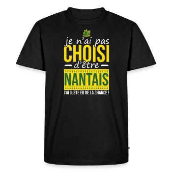 Nantais chanceux Nantes Bretagne FC Nantes - T-shirt Premium bio Homme - noir - Devant - Nico (187cm)