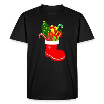 Botte de Noël - Joyeux Noël - T-shirt Premium bio Homme - noir - Devant - Nico (187cm)
